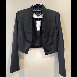 White House Black Market Black Cropped Tuxedo Jacket